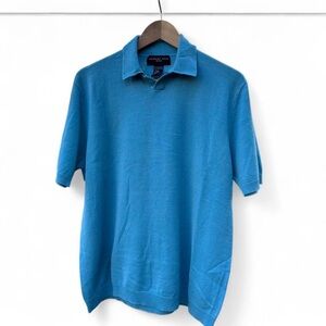 August Silk Men’s Blue Silk Polo Shirt L